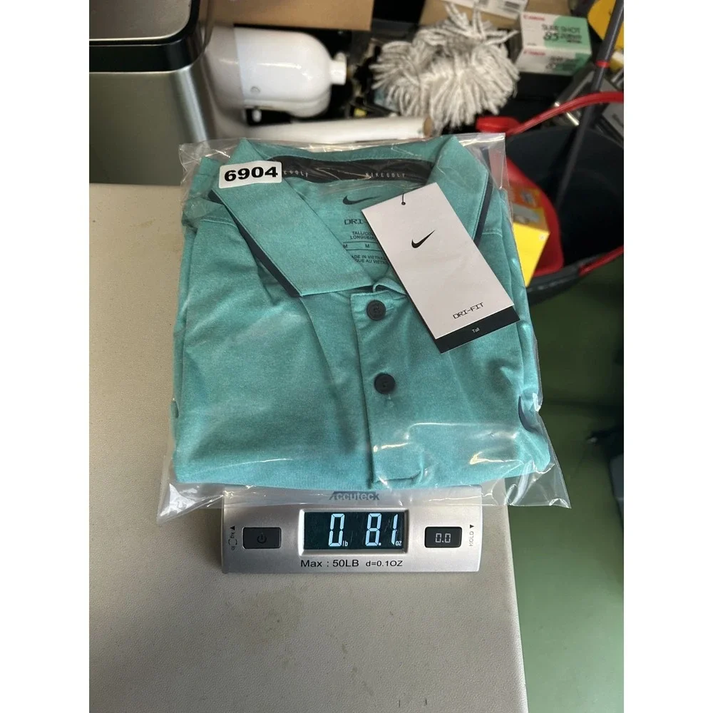 Nike Vapor Golf Polo Shirt MT Medium Tall Teal Short Sleeve Dri Fit DH0608-392